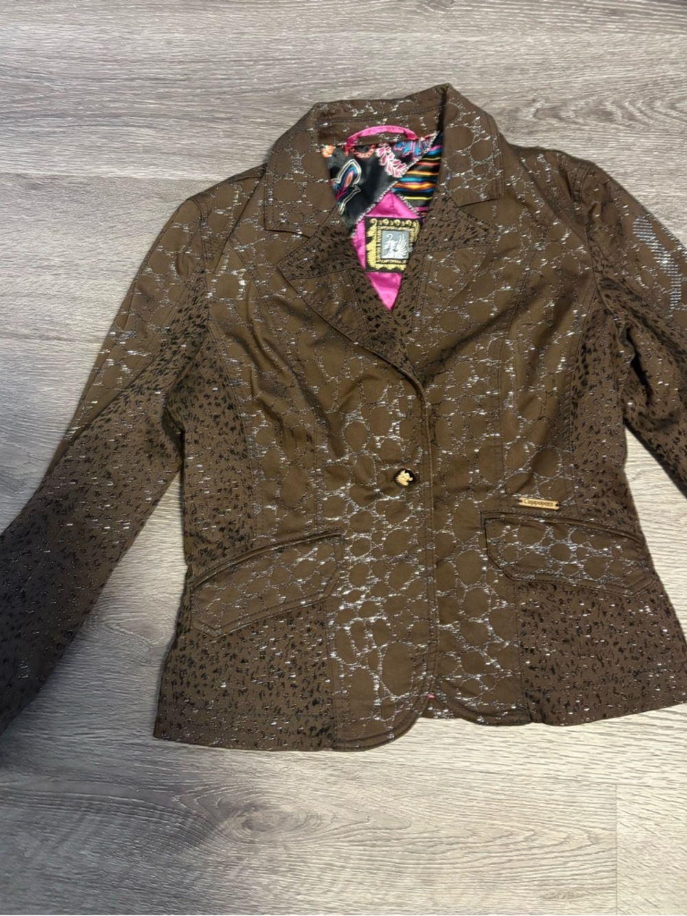 Women's Caramel Brown Lace-Detail Blazer